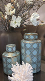 Ceramic jar blue medium